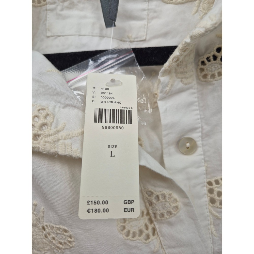 Anthropologie The Bettina Tiered Mini Shirt Dress Embroidered Bee Edition Large - Picture 10 of 16